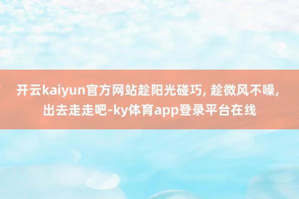 开云kaiyun官方网站趁阳光碰巧, 趁微风不噪, 出去走走吧-ky体育app登录平台在线