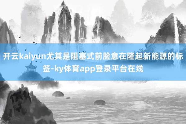 开云kaiyun尤其是阻塞式前脸意在隆起新能源的标签-ky体育app登录平台在线