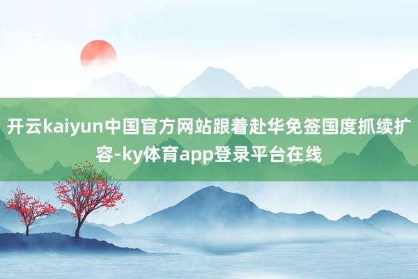 开云kaiyun中国官方网站跟着赴华免签国度抓续扩容-ky体育app登录平台在线