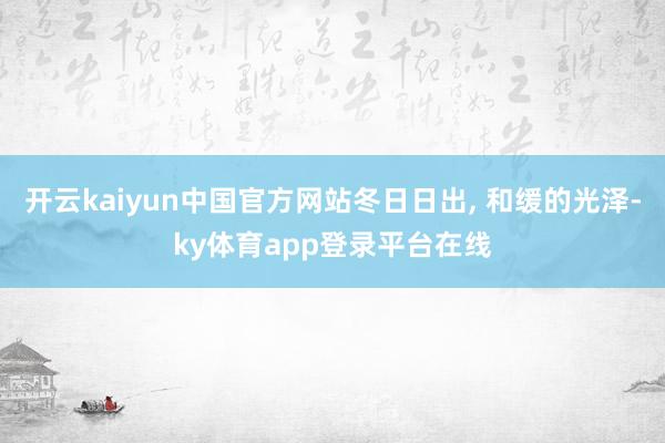 开云kaiyun中国官方网站冬日日出, 和缓的光泽-ky体育app登录平台在线
