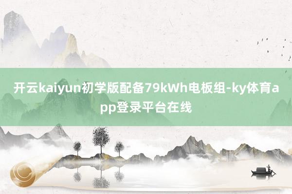开云kaiyun初学版配备79kWh电板组-ky体育app登录平台在线