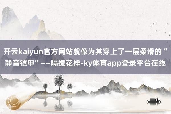 开云kaiyun官方网站就像为其穿上了一层柔滑的“静音铠甲”——隔振花样-ky体育app登录平台在线