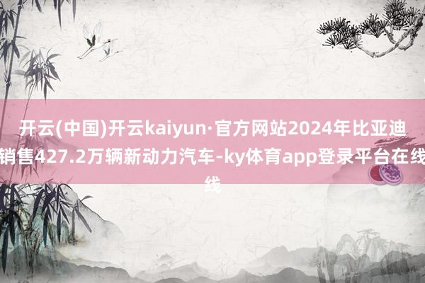 开云(中国)开云kaiyun·官方网站2024年比亚迪销售427.2万辆新动力汽车-ky体育app登录平台在线