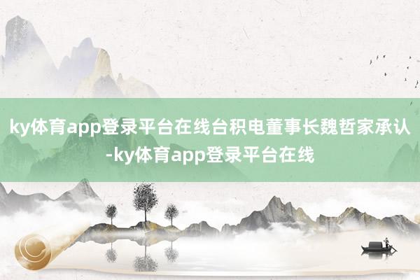 ky体育app登录平台在线台积电董事长魏哲家承认-ky体育app登录平台在线