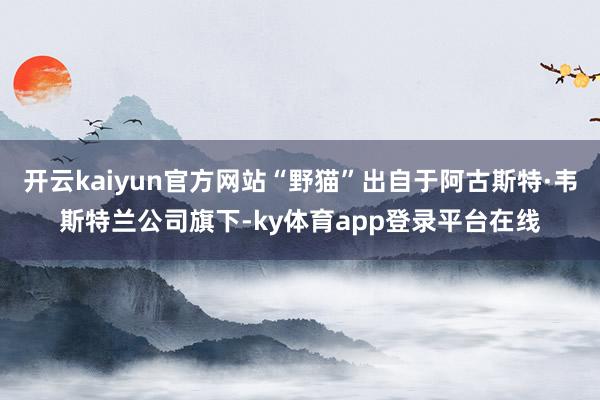 开云kaiyun官方网站“野猫”出自于阿古斯特·韦斯特兰公司旗下-ky体育app登录平台在线