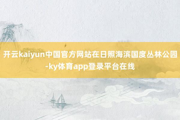开云kaiyun中国官方网站在日照海滨国度丛林公园-ky体育app登录平台在线