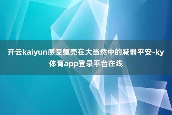开云kaiyun感受躯壳在大当然中的减弱平安-ky体育app登录平台在线