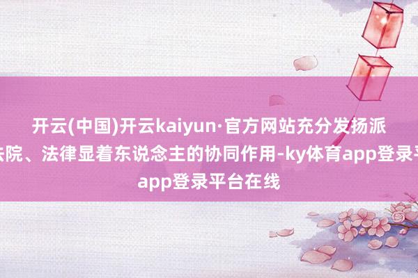 开云(中国)开云kaiyun·官方网站充分发扬派出所、法院、法律显着东说念主的协同作用-ky体育app登录平台在线