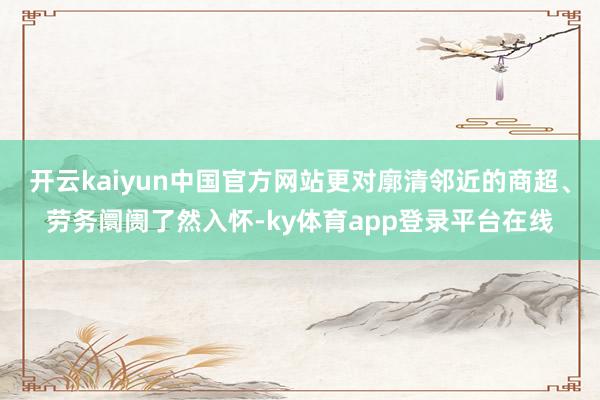 开云kaiyun中国官方网站更对廓清邻近的商超、劳务阛阓了然入怀-ky体育app登录平台在线