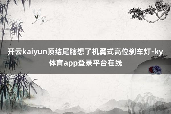 开云kaiyun顶结尾瞎想了机翼式高位刹车灯-ky体育app登录平台在线
