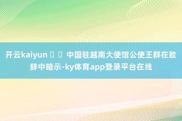 开云kaiyun   中国驻越南大使馆公使王群在致辞中暗示-ky体育app登录平台在线