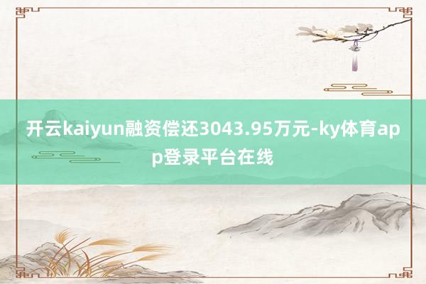 开云kaiyun融资偿还3043.95万元-ky体育app登录平台在线