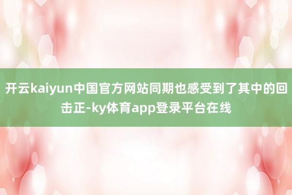 开云kaiyun中国官方网站同期也感受到了其中的回击正-ky体育app登录平台在线