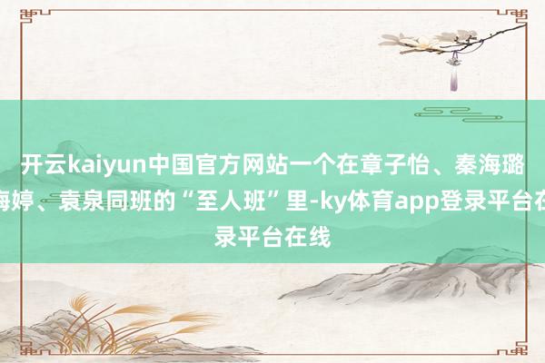开云kaiyun中国官方网站一个在章子怡、秦海璐、梅婷、袁泉同班的“至人班”里-ky体育app登录平台在线