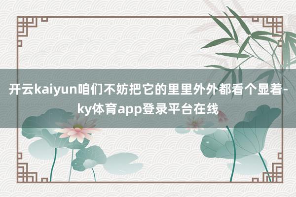 开云kaiyun咱们不妨把它的里里外外都看个显着-ky体育app登录平台在线