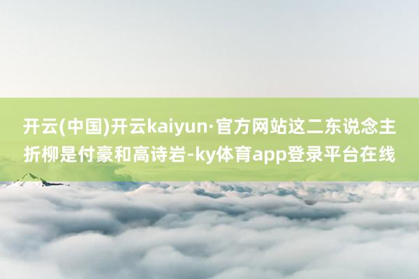 开云(中国)开云kaiyun·官方网站这二东说念主折柳是付豪和高诗岩-ky体育app登录平台在线
