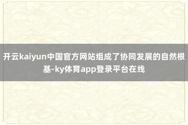 开云kaiyun中国官方网站组成了协同发展的自然根基-ky体育app登录平台在线