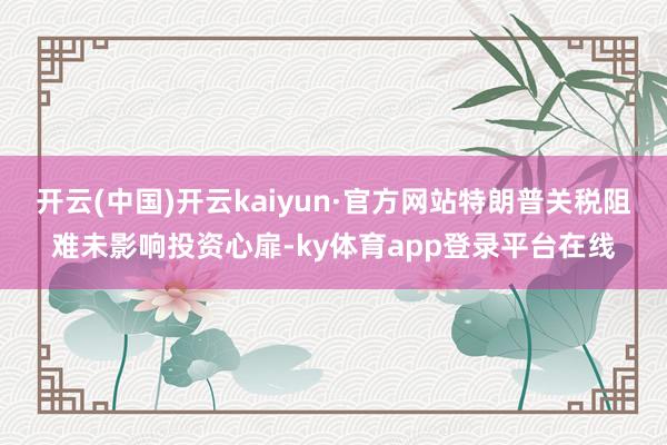 开云(中国)开云kaiyun·官方网站特朗普关税阻难未影响投资心扉-ky体育app登录平台在线